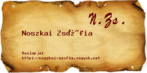 Noszkai Zsófia névjegykártya
